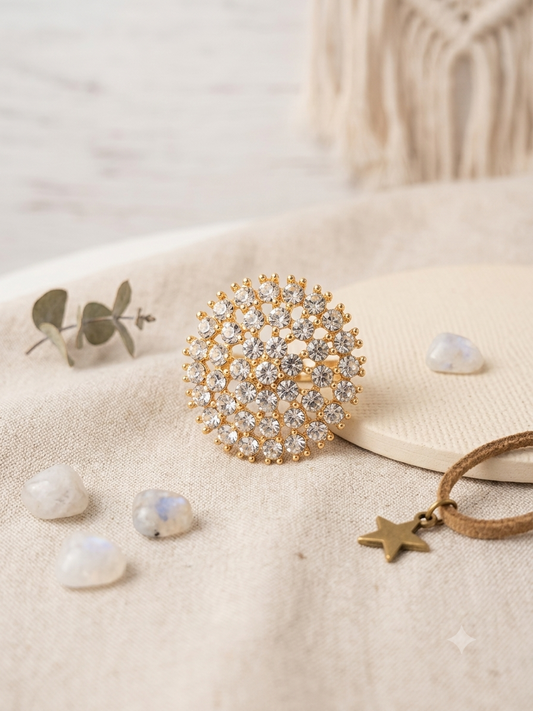 Gold Crystal Statement Ring