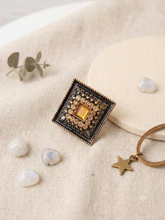 Vintage Square Adjustable Ring